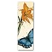 Asian-style Butterfly and Lily - Double-sided Bookmark