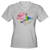 It’s My 50th Birthday Party Hats Women’s V-Neck Funny Women’s V-Neck Dark T-Shirt by CafePress