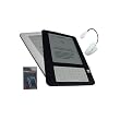 Skque Amazon Kindle 2 Clear + Black Silicone Skin Case Ebook Light White + Screen Protector Bundle Kit Set