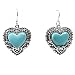 Sterling Silver Turquoise Earrings - Size: 26mm