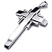 KONOV Polished Silver Stainless Steel Necklace Cross Mens Womens Pendant 24 inches Chain