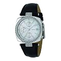 DKNY NY4910 Ladies Chrono White MOP Dial and Black Leather Strap