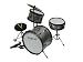 Austin Bazaar Junior Drum Set with Drum Sticks, Drum Pedal and Throne - Silver