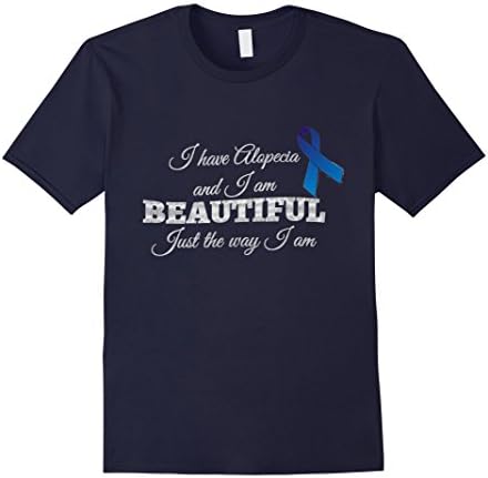 Alopecia Awareness I am Beautiful Just The Way I am T-Shirt - Male Medium - Navy