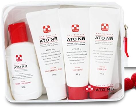 ATO NB Travel Package Set, Bath, Shampoo, Soothing Gel, Lotion, Cream for Dry Sensitive Skin