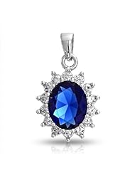 Valentines Day Gifts Bling Jewelry Kate Middleton Inspired Blue CZ Pendant