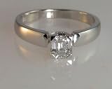 Emerald cut Diamond Engagement Ring 14k White Gold ( 0.76 Ct D-SI1) EGL CERT