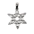 STERLING SILVER CZ PENDANT - 19mm Snowflake