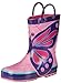 Western Chief Kids Girls' Waterproof Easy-On Printed Rain Boot, Wings, 8 Little Kid