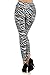 Always Fashion Black & White Zebra Print Graphic Leggings Pants w/Elasticized Waist Band