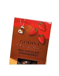 Crown Heart Chocoiste Milk Chocolate Strawberries - 18K White Gold Pendant