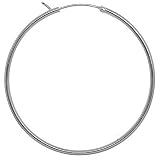Sterling Silver 50mm Click Top Hoop 2mm Round Tubing GREAT BASIC HOOP EARRINGS