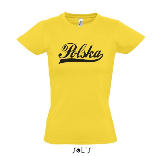 Damen T-Shirt – Polen Oldschool Polska LÄNDERSHIRT EM / WM FAN Trikot S-XXL , Gold – schwarz , L