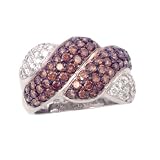 14K Chocolate & White Diamond Ribbon Ring