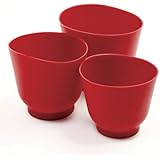 Norpro 3 Piece Silicone Bowl Set, Red