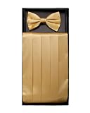 Gold Color Solid Cummerbund and Bow Tie Set