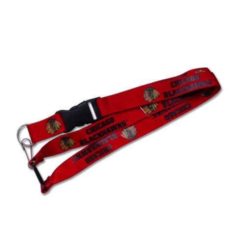 Chicago Blackhawks Sports Team Logo Clip Lanyard Keychain Holder Ticket Red