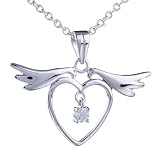 Valentines Day Gifts Heart Wing Pendant Necklace