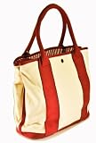 Satchels New York 5170RS Small Cream/Burgundy Tote Bag