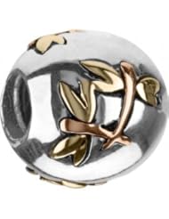 Authentic Chamilia Silver & 14k YG Dragonfly Pairs Charm - KD-77