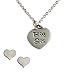 Sterling Silver Children's Big Sis Heart Charm Necklace and Earring Set for Girls in Gift Box, 14