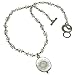 Crystal Quartz "Sri Yantra" Necklace with Flat Oval Pendant - 16.5"