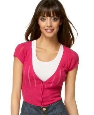 GUESS? Tina Sheer Ribbed Cardigan