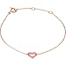 14k Pink Gold Genuine Pink Sapphire Heart Bracelet