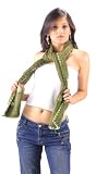 Beautiful Hand Stitched Super Soft Flowers Scarf / Muffler Olive Green (50x8) - 4 more colors