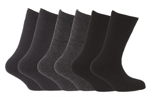 UT Childrens Boys/Girls Winter Thermal Socks (Pack of 3) (Shoe Size: 9.5-12.5 (5-7 years)) (Black/Charcoal/Dark Grey)