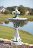 36 Fluted Pedestal Fleur De Lis Outdoor Garden Fountain