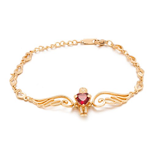 Snowman Lee Lucky Angel 18k Rose Gold Plated Diamond Guarding Love Women Link Bracelet (red) Snowman Lee Lucky Angel 18k Rose Gold Plated Diamond Guarding Love Women Link Bracelet (red)