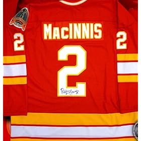 Buy Al MacInnis Signed Calgary Flames Red CCM Replica Jersey
