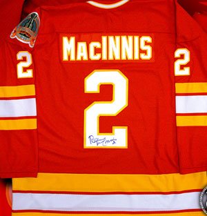Al MacInnis Signed Calgary Flames Red CCM Replica Jersey
