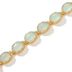 Noa Zuman Jewelry Designs Green Chalcedony Station 7-1-2 Swirl Bracelet by