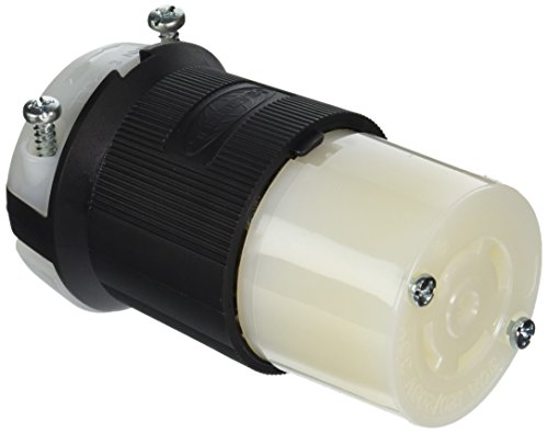 Hubbell HBL2813 Locking Connector, 30 amp, 3 Phase, 120/208V, L21-30R, Black and White