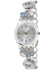 Swatch Womens Originals LK292G Silver Stainless-Steel Swiss Quartz Watch with Beige Dial