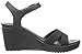 crocs Women's Leigh II Ankle Strap Wedge, Black/Black, 7 M US