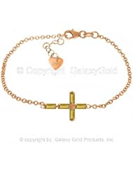 Citrine Cross Bracelet in 14k Rose Gold