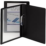 Smead Frame View Poly Report Cover with Swing Clip, Side Fastener, Up to 30 Sheets, Letter Size (Portrait Orientation), Black/Clear Front, 5 per Pack (86043)