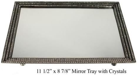 Antique Beautiful Handmade Pewter Design Vanity Mirror With Swarovski Crystals