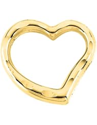 14K Yellow/White Gold 11.50 x 9 MM Childrens Heart Slide Pendant with Cable Chain - 15"