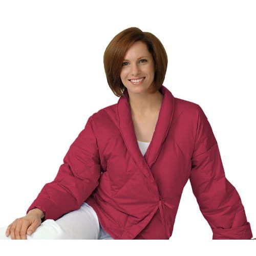  Warm Things Down Bed Jacket Burgundy Medium annresaannwan