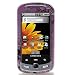 Crystal Hard Rubberized PURPLE case Cover with FLOWERS Design Sleeve for Samsung M900 Moment Sprint + Belt Clip [WCC117]