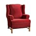 Casual Home Stretch Ribbed Wing Chair Slipcover- Garnet