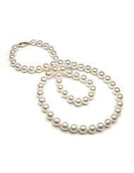 Akoya Cultured Pearl Necklace 6.5x7mm with 14K Yellow Gold Clasp