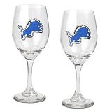 Detroit Lions 2 Piece NFL Wine Glass Set
