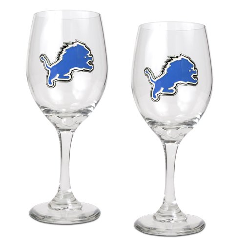 Detroit Lions 2 Piece NFL Wine Glass Set