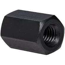 1117 Carbon Steel Coupling Nut, Black Oxide Finish, UNC 2B Threads, 5/16"-18 Thread Size, Pack Of 5