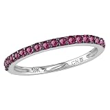 10k White Gold Ruby w/ Black Rhodium Band